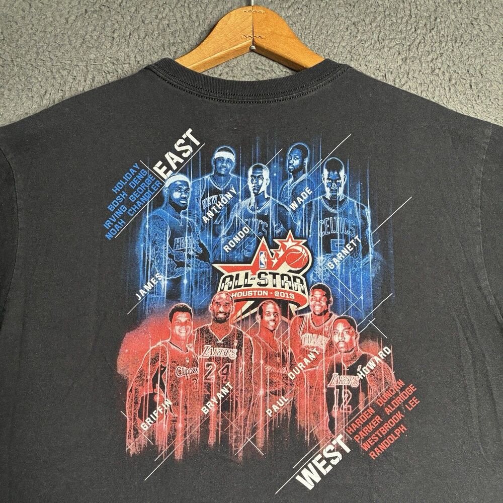 2013 NBA All-Star Game LeBron Kobe Kevin Garnett T-shirt Mens Large Houston